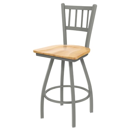 Holland Bar Stool Co 36" Swivel X-Tall Bar Stool, Nickel Finish, Nat Maple Seat X810